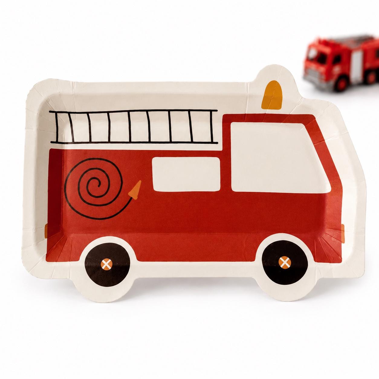 Fire Truck Party Plates 12ct | Firefighter Birthday Party Supplies | Fire Engine Plates | Kids Firetruck Decorations | Firefighter Party