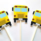 School Bus Cupcake Toppers, School Birthday Decorations, School Party Decorations, School Bus Birthday, School Bus Cake Toppers, Bus Picks