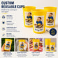 Personalized Photo Reusable Party Cups 16oz | Custom Picture & Year Cups | Birthday Party Favors | Vintage Est. Stadium Cups | Photo Gifts