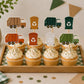 Garbage Truck Cupcake Toppers – Garbage Truck Birthday Decorations – Trash Truck Cupcake Picks – Waste Management Party Decor – Truck Theme