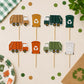 Garbage Truck Cupcake Toppers – Garbage Truck Birthday Decorations – Trash Truck Cupcake Picks – Waste Management Party Decor – Truck Theme