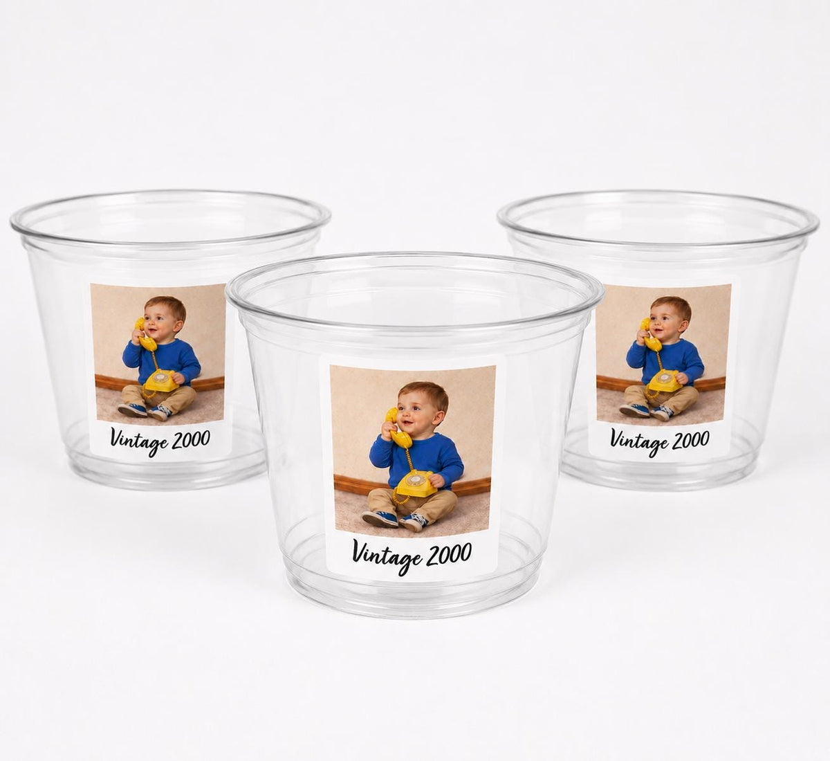 Custom Photo Cups 9oz Personalized Party Cups with Picture | Vintage Est Year Birthday Decorations | Custom Picture Cups | Photo Party Favor
