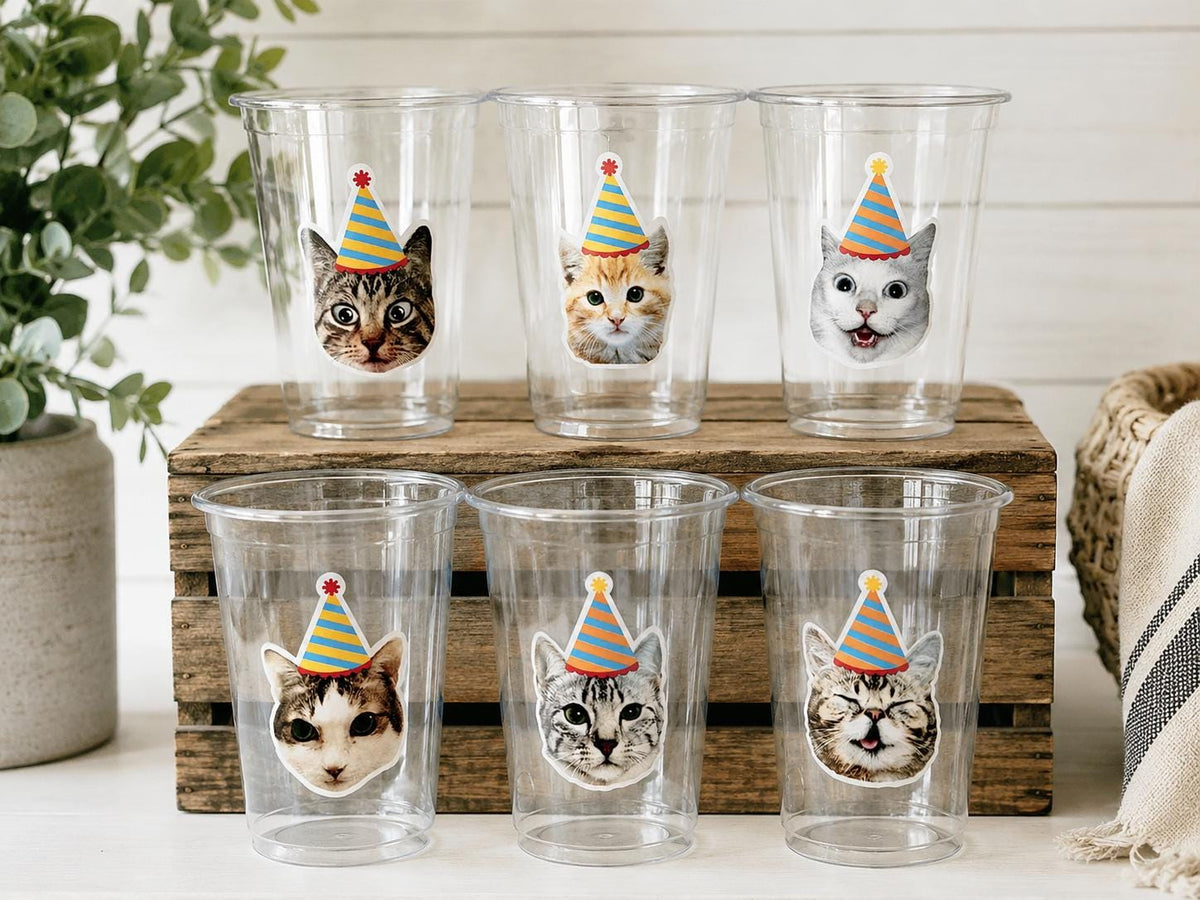 Cat Party Cups, Cat Birthday Cups, Cat Party, Cat Treat Cups, Cat Party Cups, Cat Decorations, Cat Cups, Kitty Party Cups, Cat Party Favors