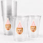 Custom Baby Face 1st Birthday Cups | Personalized Plastic Party Cups with Photo & Hat | First Birthday Favors | Pink or Blue | Decorations