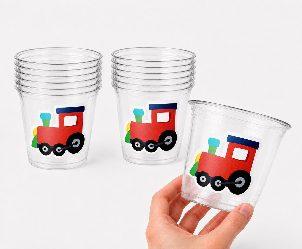 Train Cups, Train Party Favors, Train Birthday Favors, Train Party Cups, Train Birthday Decorations, Train Party Supplies