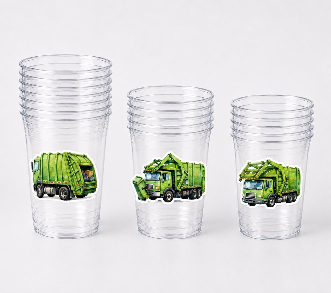 GARBAGE TRUCK PARTY Cups - Garbage Truck Treat Cups Garbage Truck Party Favors Garbage Truck Birthday Favors Trash Garbage Birthday