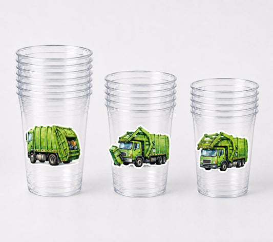 GARBAGE TRUCK PARTY Cups - Garbage Truck Treat Cups Garbage Truck Party Favors Garbage Truck Birthday Favors Trash Garbage Birthday