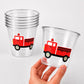 Firetruck Party Cups, Firetruck Treat Cups, Firetruck Party Favors, Firetruck Birthday Favors, Fire Truck Party Favors, Fire truck Birthday