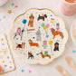 Dog Party Plates, Puppy Birthday Party Plates, Dog Birthday Decorations, Pawty Tableware, Gold Foil Paper Plates, Dog Party Supplies, 8 Ct