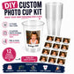 DIY Custom Photo Cup Kit | Personalized Photo Cups with Picture & Year | 12 Stickers + 12 Clear 16oz Cups | Birthday Favors | Graduation Cup