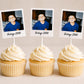 Custom Photo Cupcake Toppers with Picture & Year | Personalized Birthday Cake Toppers | Vintage Photo Party Decorations |Cupcake Pick, 12 Ct