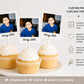 Custom Photo Cupcake Toppers with Picture & Year | Personalized Birthday Cake Toppers | Vintage Photo Party Decorations |Cupcake Pick, 12 Ct