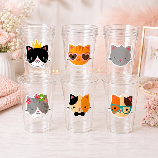 Cat Party Cups, Cat Birthday Cups, Cat Party, Cat Treat Cups, Cat Party Cups, Cat Decorations, Cat Cups, Kitty Party Cups, Cat Party Favors