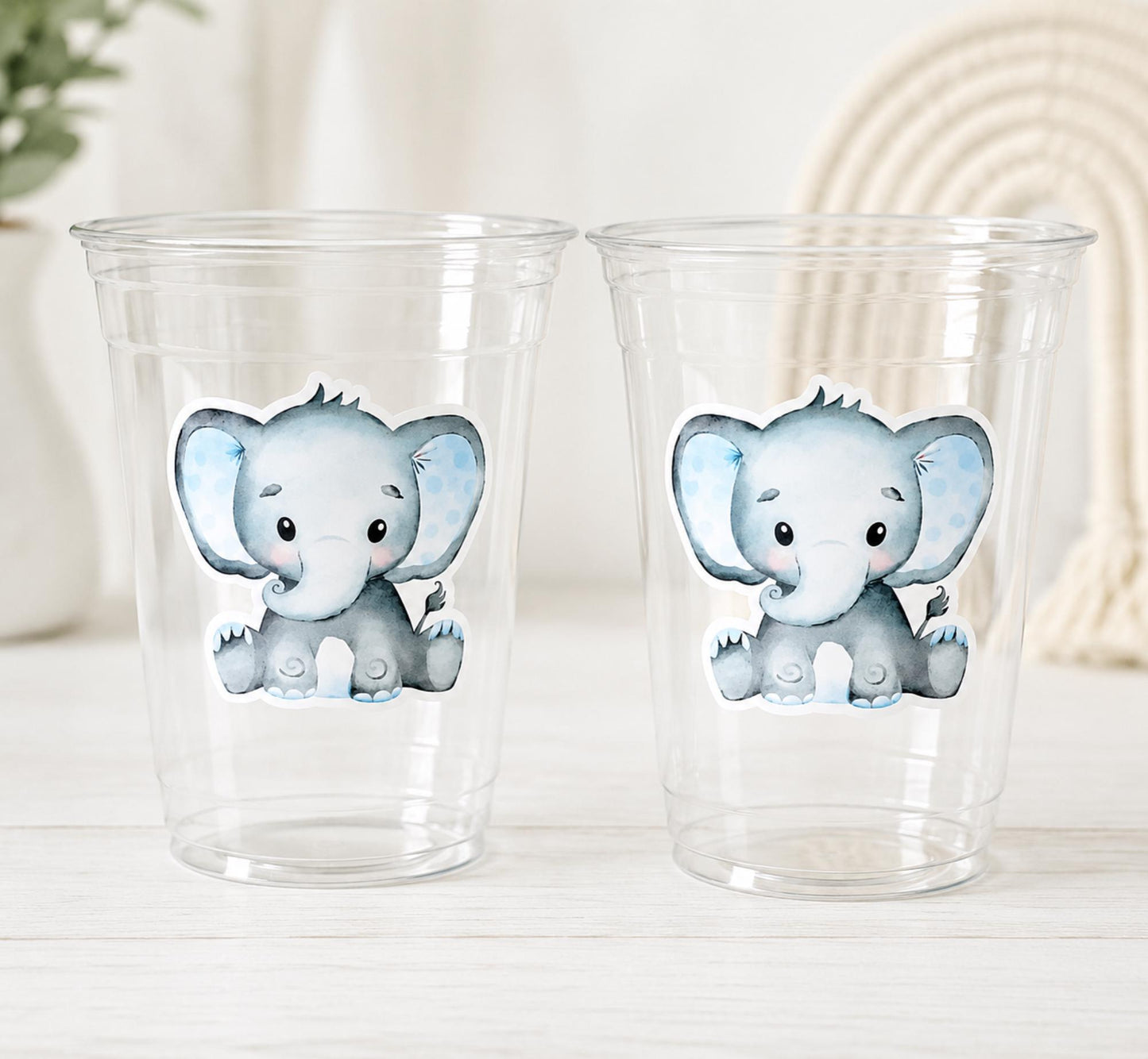 ELEPHANT PARTY CUPS- Elephant Cups Elephant Decorations Elephant Birthday Elephant Party Elephant Party Favors Elephant Baby Shower Sprinkle