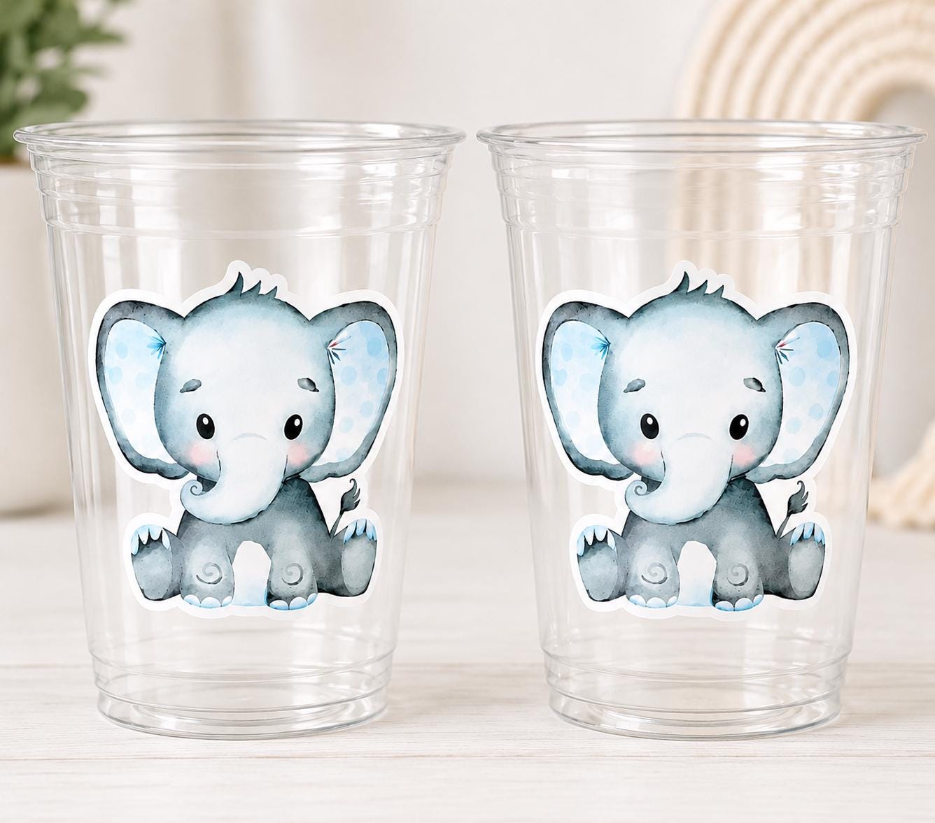 ELEPHANT PARTY CUPS- Elephant Cups Elephant Decorations Elephant Birthday Elephant Party Elephant Party Favors Elephant Baby Shower Sprinkle