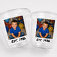 Custom Photo Wine Cups Tumblers | Personalized 9oz Party Cups with Picture & Year | Vintage Est. Birthday Cups | Custom Face Cups | Favors