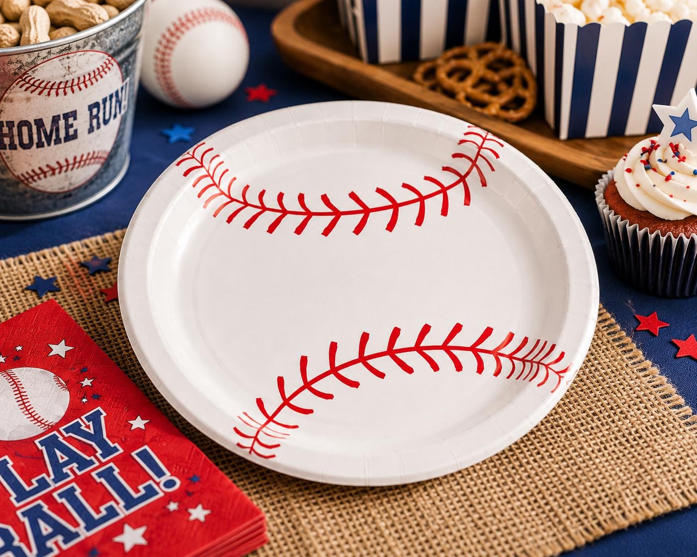 Baseball Paper Plates | Sports Party Plates | Baseball Birthday Decorations | Disposable Party Supplies | Baseball Party Supplies | 8 Count