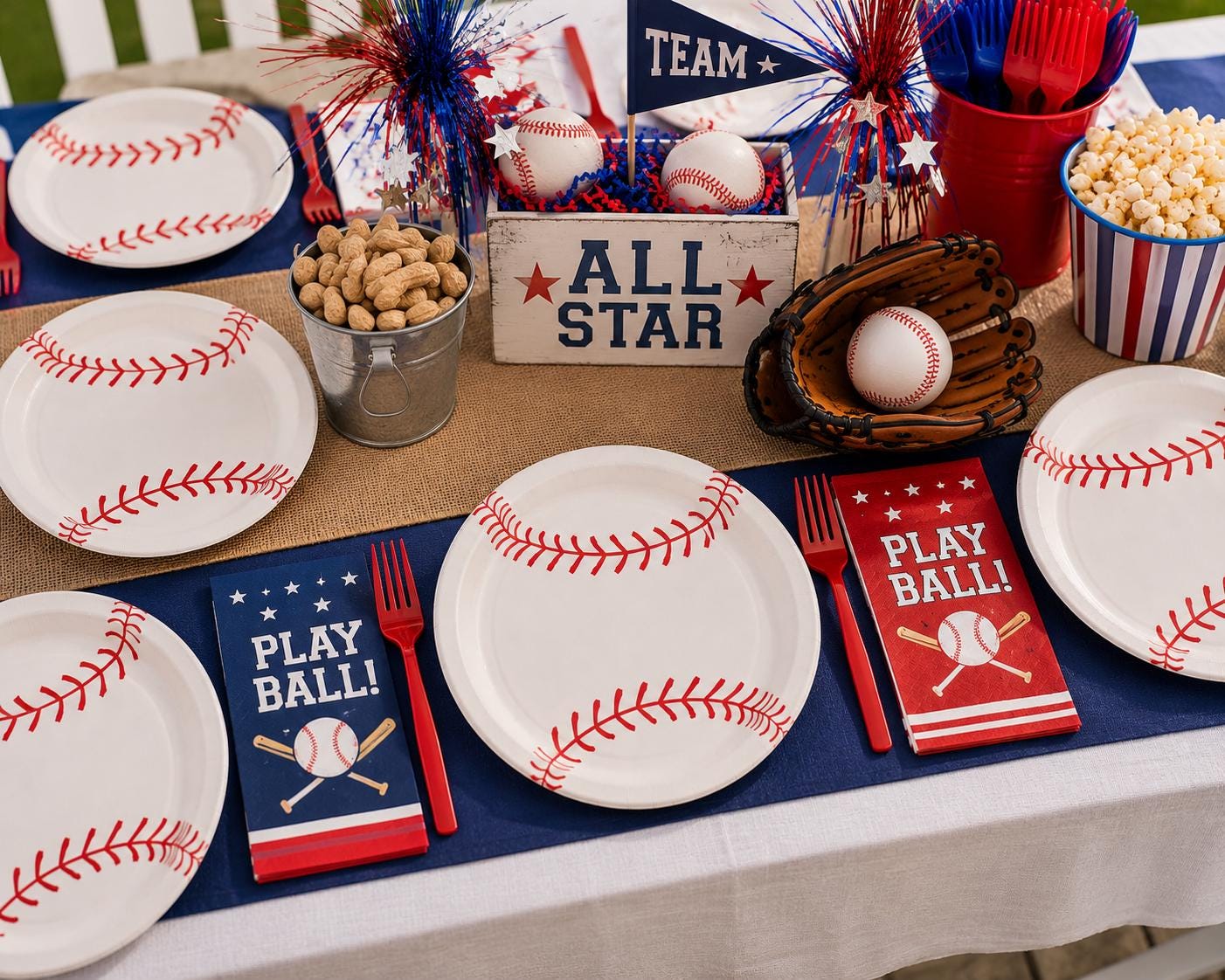 Baseball Paper Plates | Sports Party Plates | Baseball Birthday Decorations | Disposable Party Supplies | Baseball Party Supplies | 8 Count