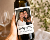 Personalized Wine Bottle Label with Photo | Vintage Year Wine Label | Custom Birthday Gift | Anniversary, Retirement Decor