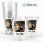 Custom Picture Cups 16oz Plastic Disposable Cups | Personalized Photo Cups with Est Year | Birthday Graduation Wedding Anniversary Funeral