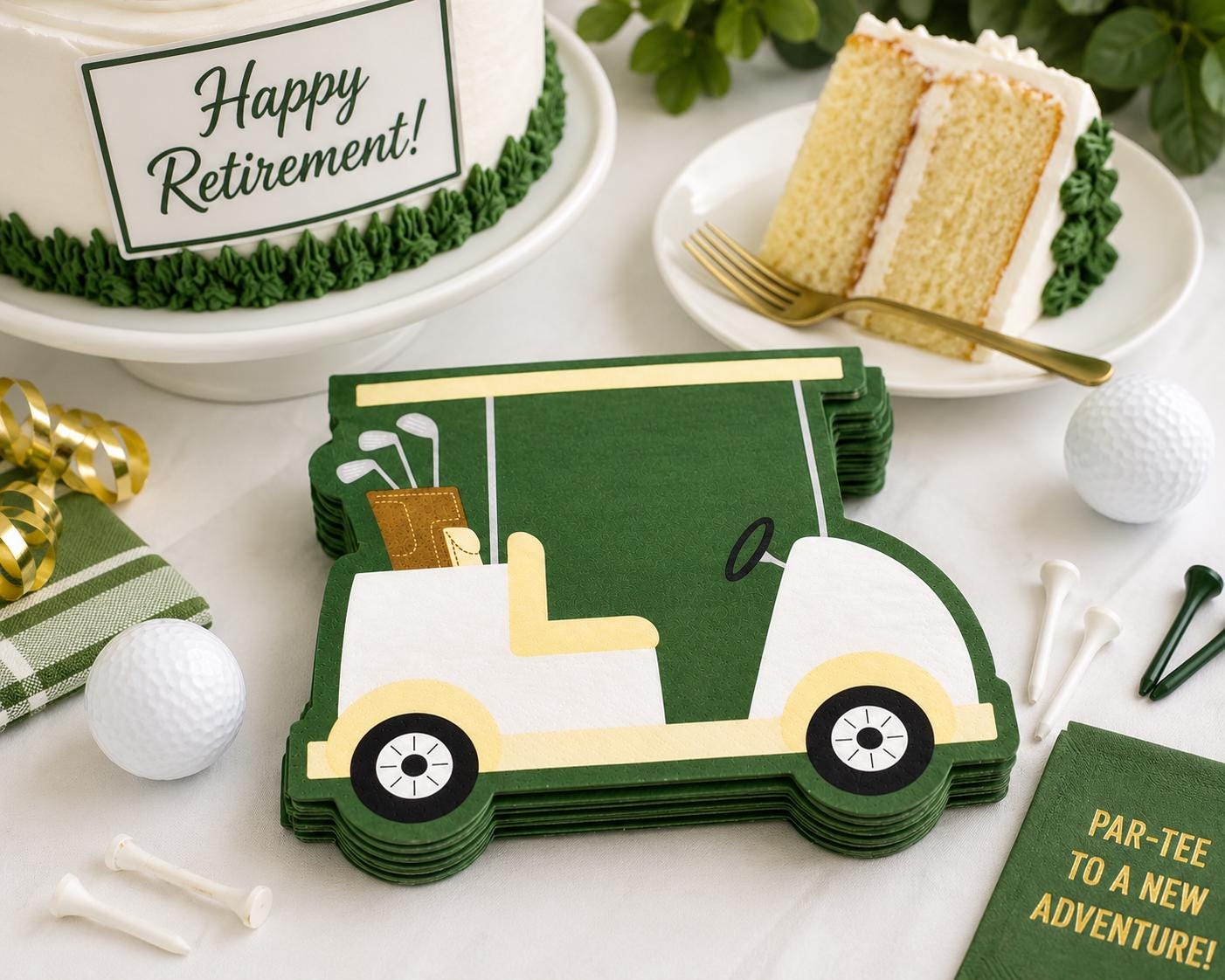 Golf Cart Party Napkins | Golf Birthday Party Supplies | Golf Retirement Decorations | Par Tee Party | Hole In One Party Decor | Golfing