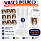 DIY Custom Photo Cup Kit | Personalized Photo Cups with Picture & Year | 12 Stickers + 12 Clear 16oz Cups | Birthday Favors | Graduation Cup