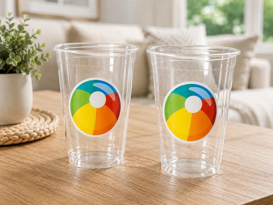 BEACH PARTY CUPS - Beach Ball Cups Beach Cups Beach Ball Party Cups Beach Ball Decorations Beach Party Decorations Beach Party Favors Beach