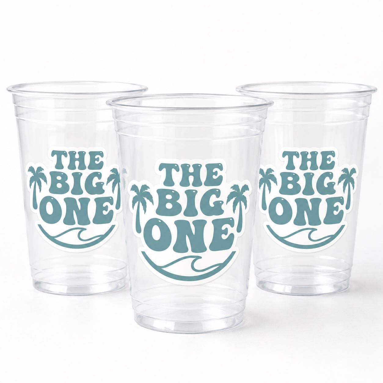 The Big One Party Cups | Beach First Birthday Cups | Surf Birthday Party Decorations | Tropical Birthday Cups | 16oz Party Cups Supplies