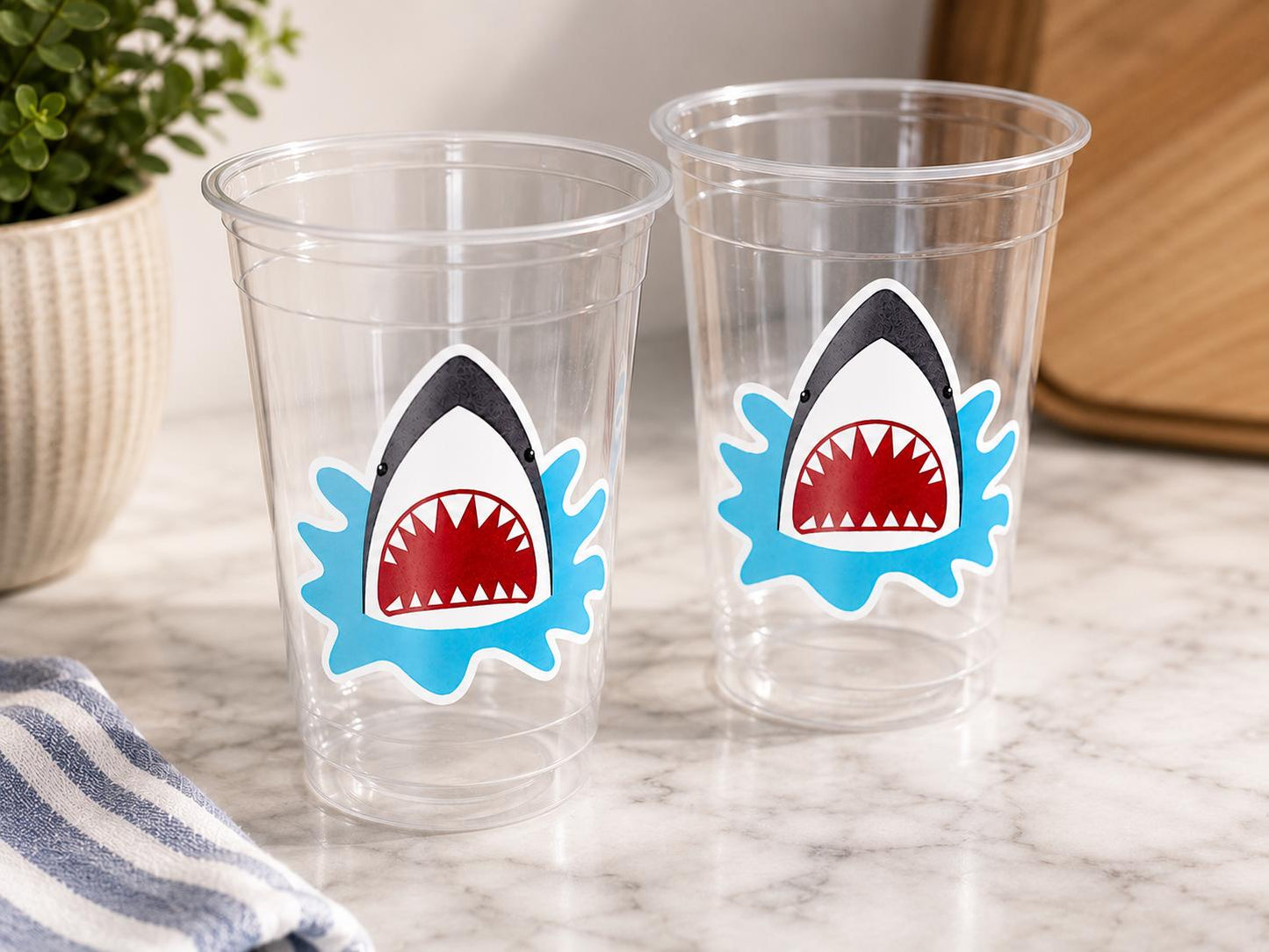SHARK PARTY CUPS - Shark Treat Cups Shark Birthday Cups Shark Birthday Party Cups Shark Party Favors Shark Party Supplies Shark Decorations