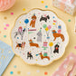 Dog Party Plates, Puppy Birthday Party Plates, Dog Birthday Decorations, Pawty Tableware, Gold Foil Paper Plates, Dog Party Supplies, 8 Ct