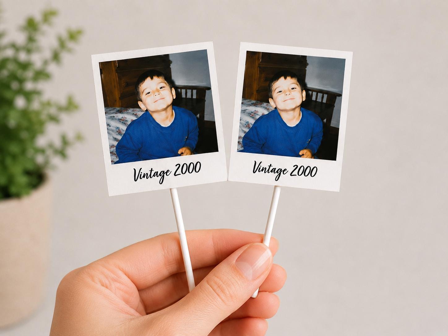 Custom Photo Cupcake Toppers with Picture & Year | Personalized Birthday Cake Toppers | Vintage Photo Party Decorations |Cupcake Pick, 12 Ct