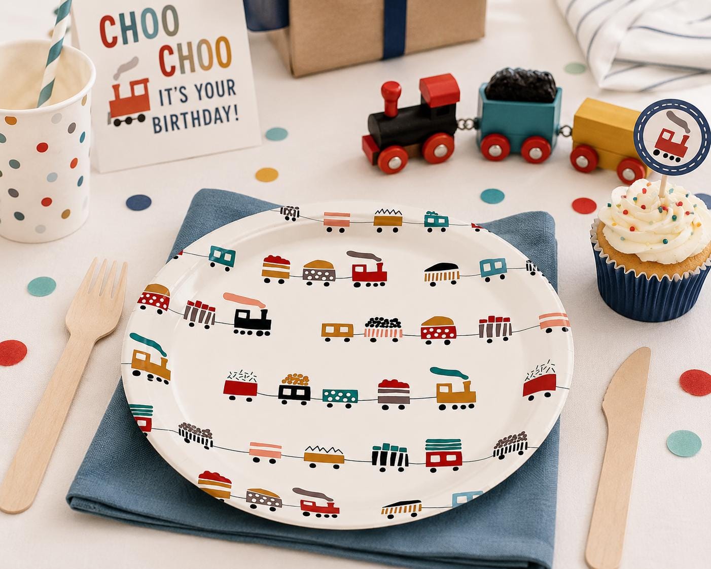 Train Party Plates, Train Birthday Decorations, Railroad Party Supplies, Choo Choo Train Birthday, Kids Birthday Party Tableware, Cake Plate