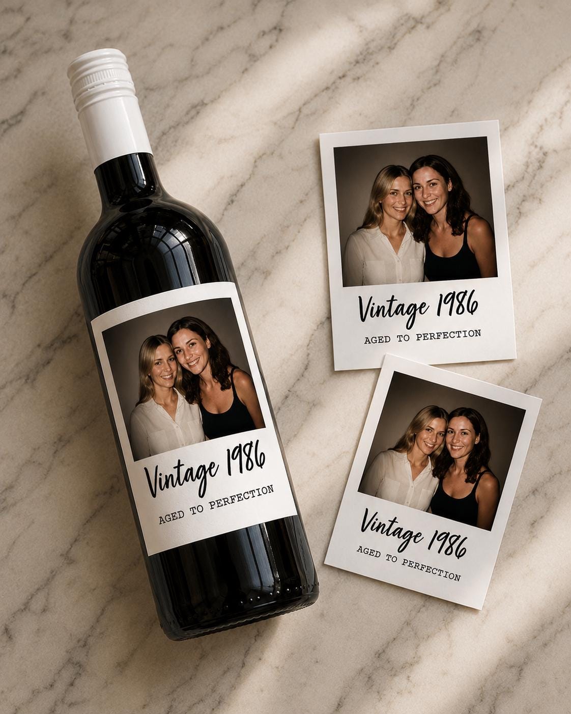 Personalized Wine Bottle Label with Photo | Vintage Year Wine Label | Custom Birthday Gift | Anniversary, Retirement Decor