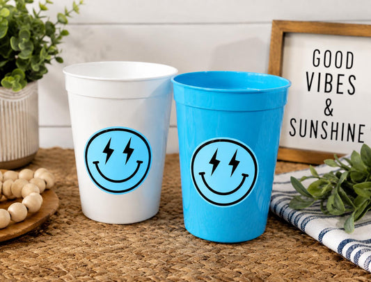 Happy FACE CUPS - One Happy Dude 1st Birthday Happy Happy Face First Birthday Happy Happy Face Cups Happy Face Favors Happy Face