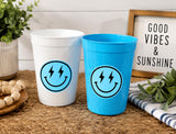 Happy FACE CUPS - One Happy Dude 1st Birthday Happy Happy Face First Birthday Happy Happy Face Cups Happy Face Favors Happy Face