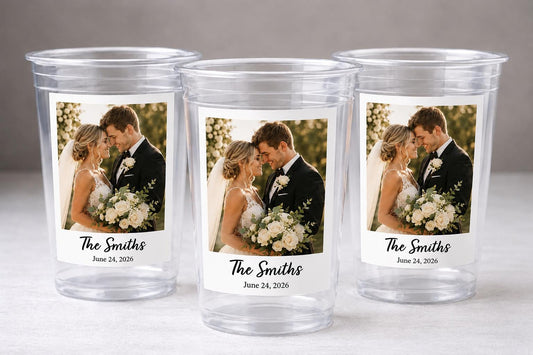 Custom Wedding Cups Custom Plastic Cups Personalized Wedding Cups Custom Engagement Cups Wedding Photo Cups Engagement Party Cups Favors