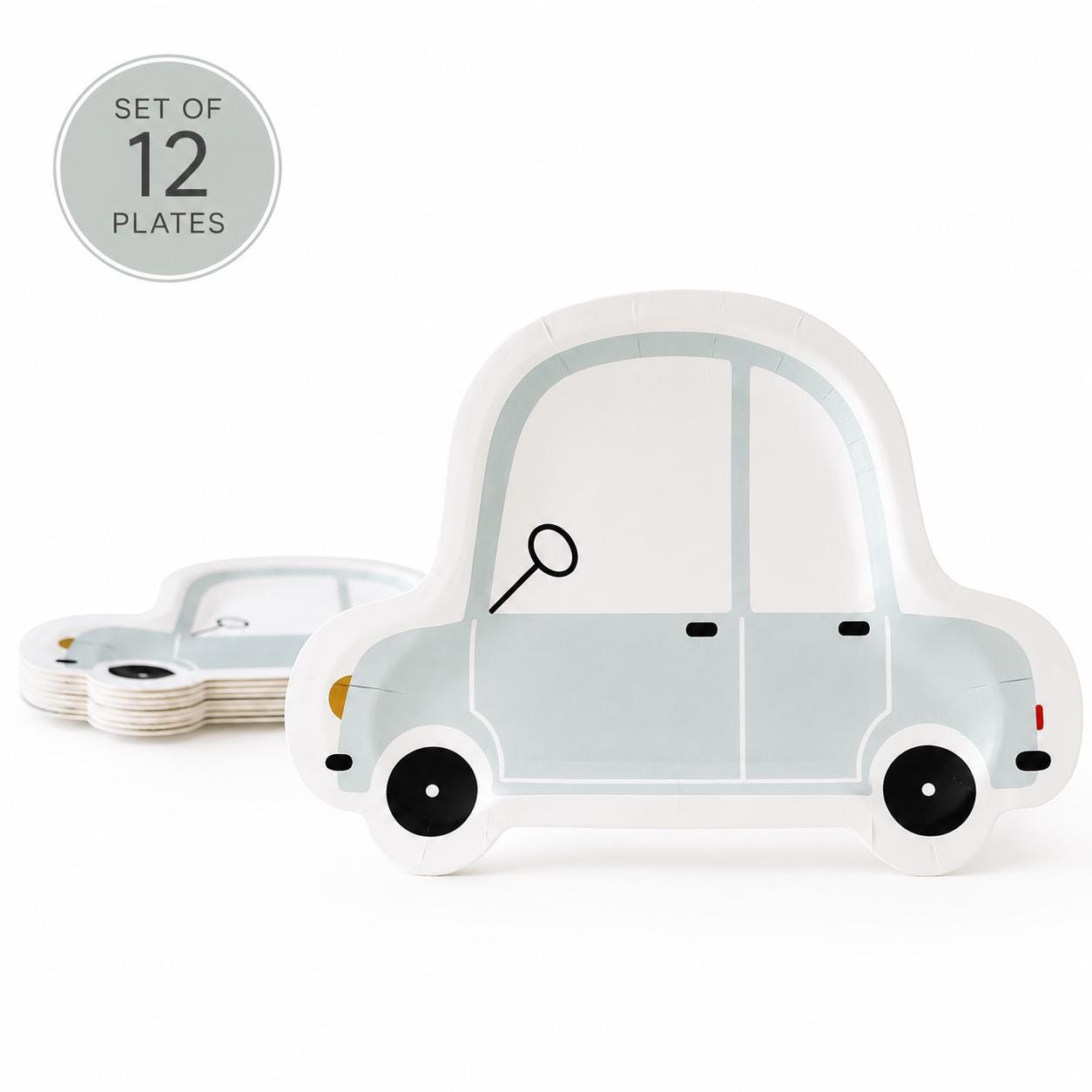 Car Party Plates | Car Shaped Paper Plates for Birthday Party | Transportation Theme Decorations | Kids Party Supplies | Car Party Supplies