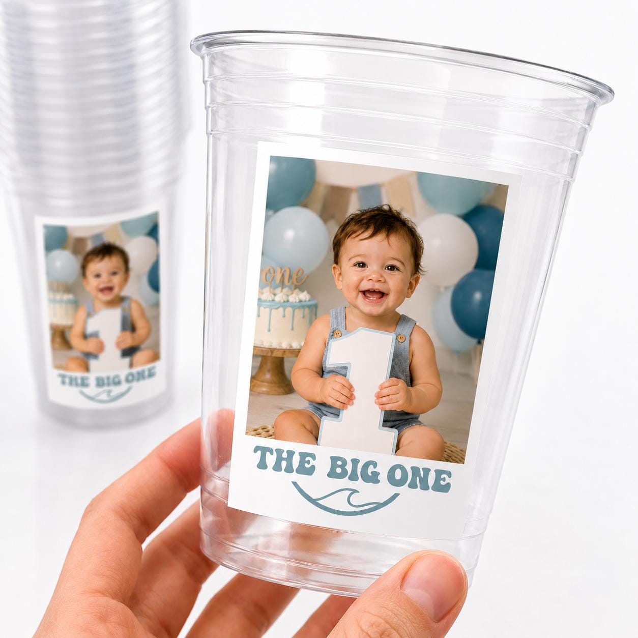 The Big One Birthday Cups | Surfing First Birthday Party Cups | Beach Theme Birthday Decorations | Ocean Party Favors | Coastal Birthday Cup
