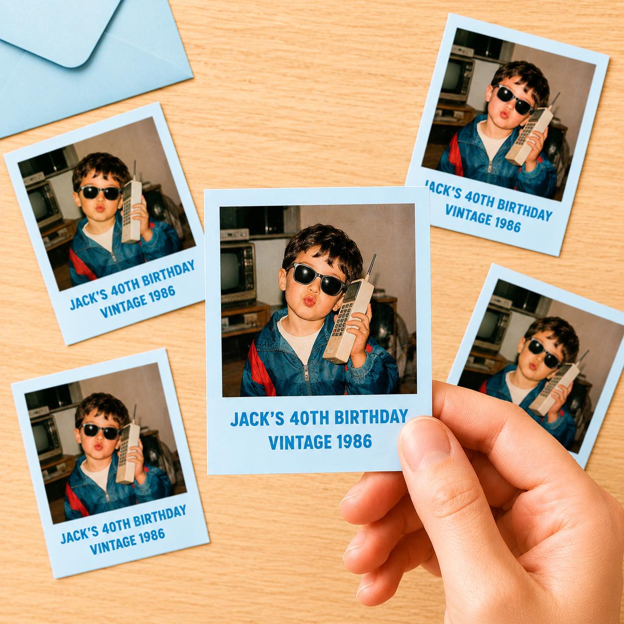 Personalized Photo Stickers | Custom Picture Stickers with Name & Year | Face Stickers | Birthday Party Favors | Custom Party Favor Stickers