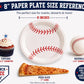 Baseball Paper Plates | Sports Party Plates | Baseball Birthday Decorations | Disposable Party Supplies | Baseball Party Supplies | 8 Count