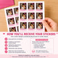 Personalized Photo Stickers | Custom Picture Stickers with Name & Year | Face Stickers | Birthday Party Favors | Custom Party Favor Stickers