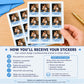 Custom Photo Stickers | Personalized Picture Stickers with Name & Year | Birthday Party Favors | Custom Party Favor Stickers | Face Stickers