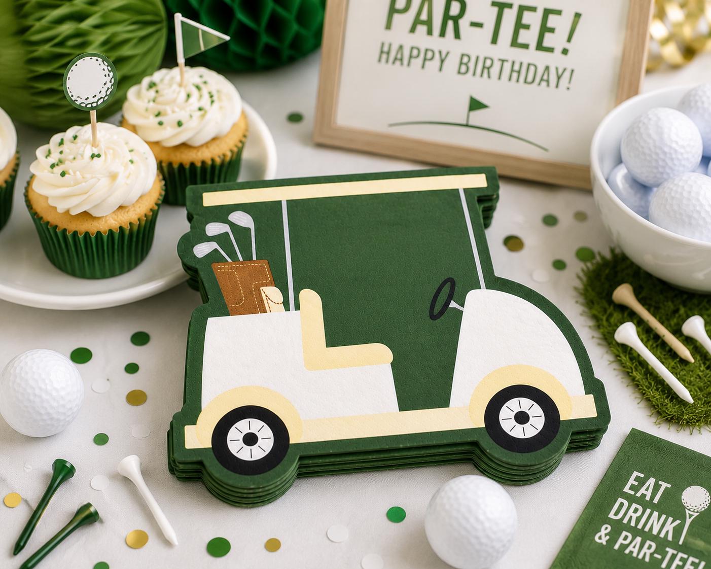 Golf Cart Party Napkins | Golf Birthday Party Supplies | Golf Retirement Decorations | Par Tee Party | Hole In One Party Decor | Golfing