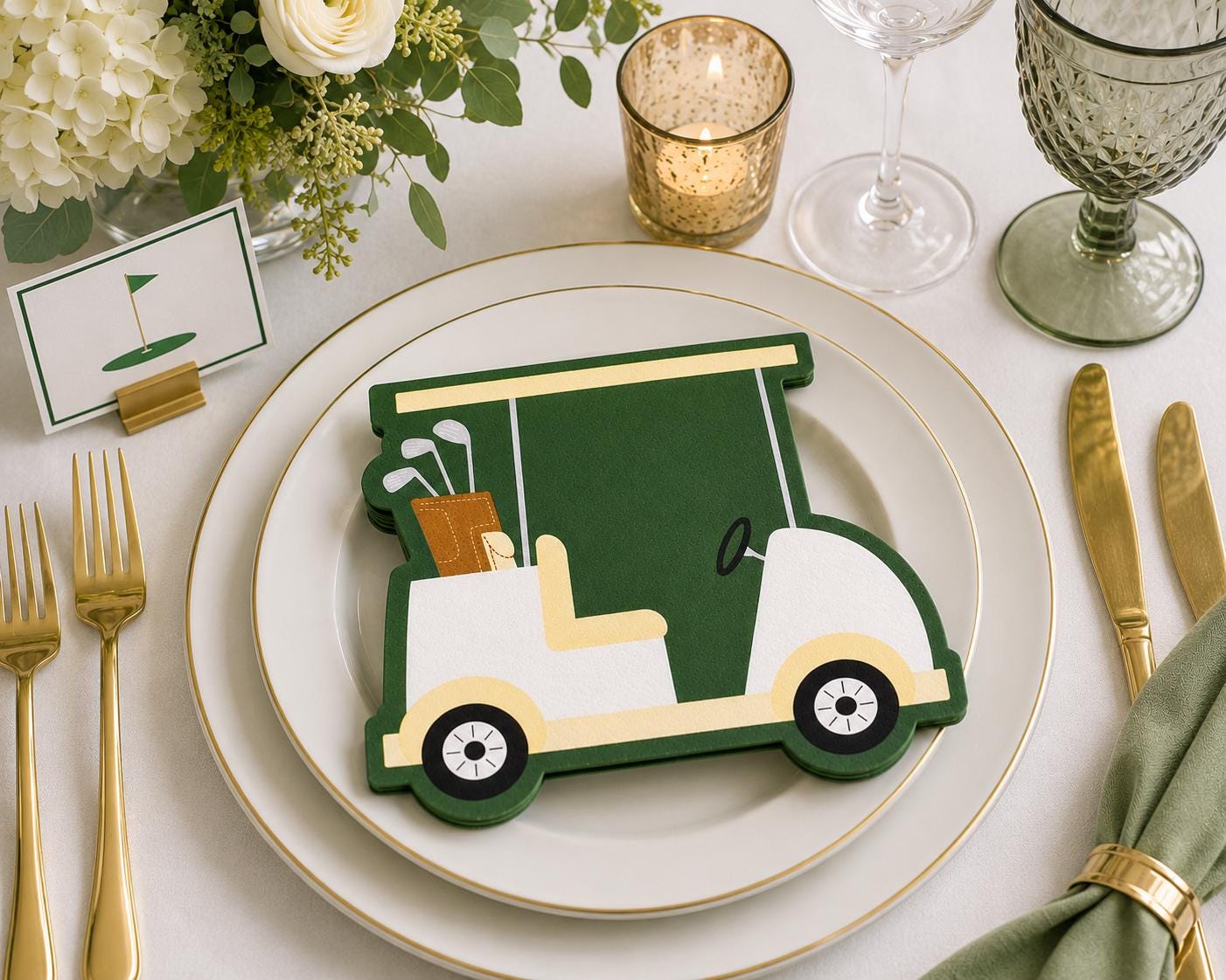 Golf Cart Party Napkins | Golf Birthday Party Supplies | Golf Retirement Decorations | Par Tee Party | Hole In One Party Decor | Golfing