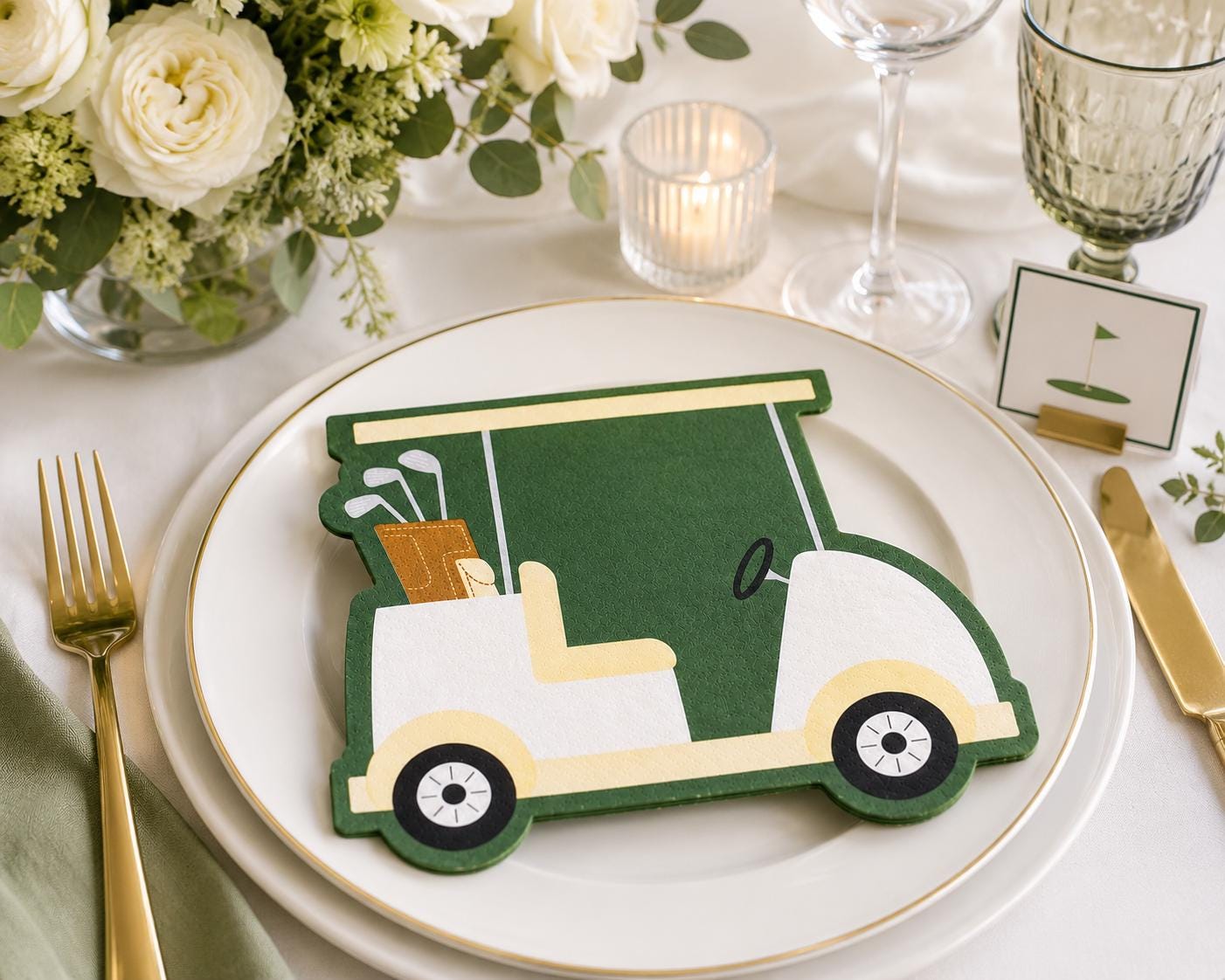 Golf Cart Party Napkins | Golf Birthday Party Supplies | Golf Retirement Decorations | Par Tee Party | Hole In One Party Decor | Golfing
