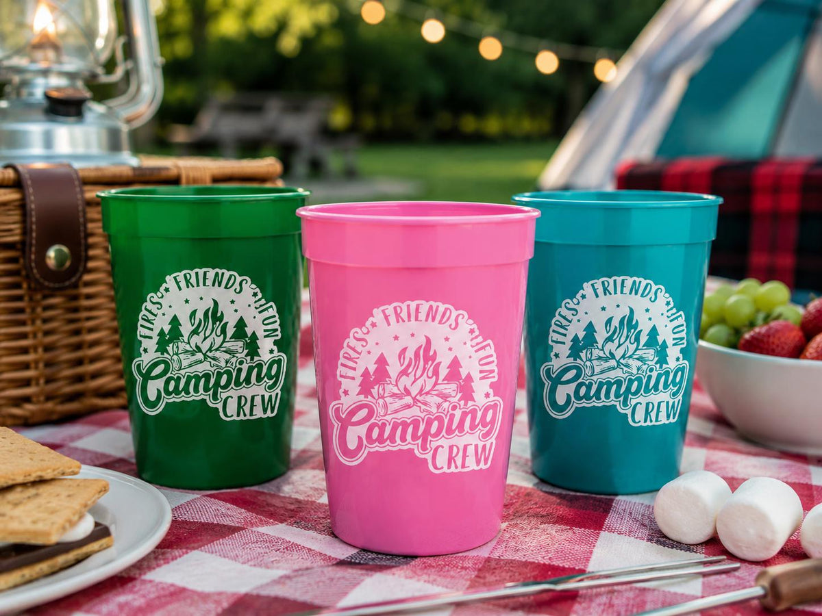 CAMPING PARTY CUPS - Camping Birthday Party Camping Party Decorations, Camping Birthday Supplies Camping Party Supplies Camping Party Favors