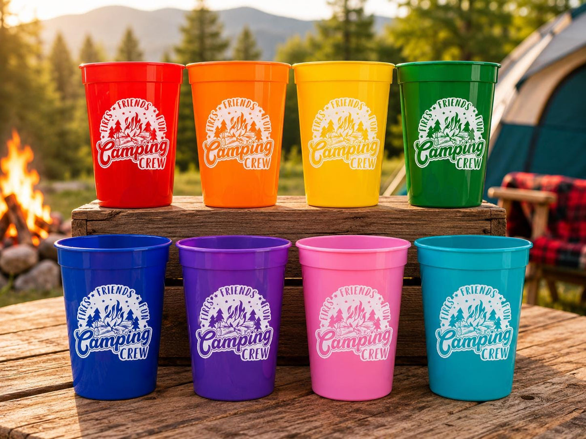 CAMPING PARTY CUPS - Camping Birthday Party Camping Party Decorations, Camping Birthday Supplies Camping Party Supplies Camping Party Favors