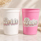 BRIDE AND BABE Party Cups - Bachelorette Party Cups Pink Bachelorette Cups Wedding Cups Bachelorette Party Favors Bride Babes Wedding Gifts