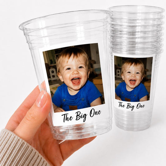 Custom 1st Birthday Party Cups Personalized First Party Cups Birthday Cups Custom Photo Face Cups Birthday Cups Face Birthday Party Favors