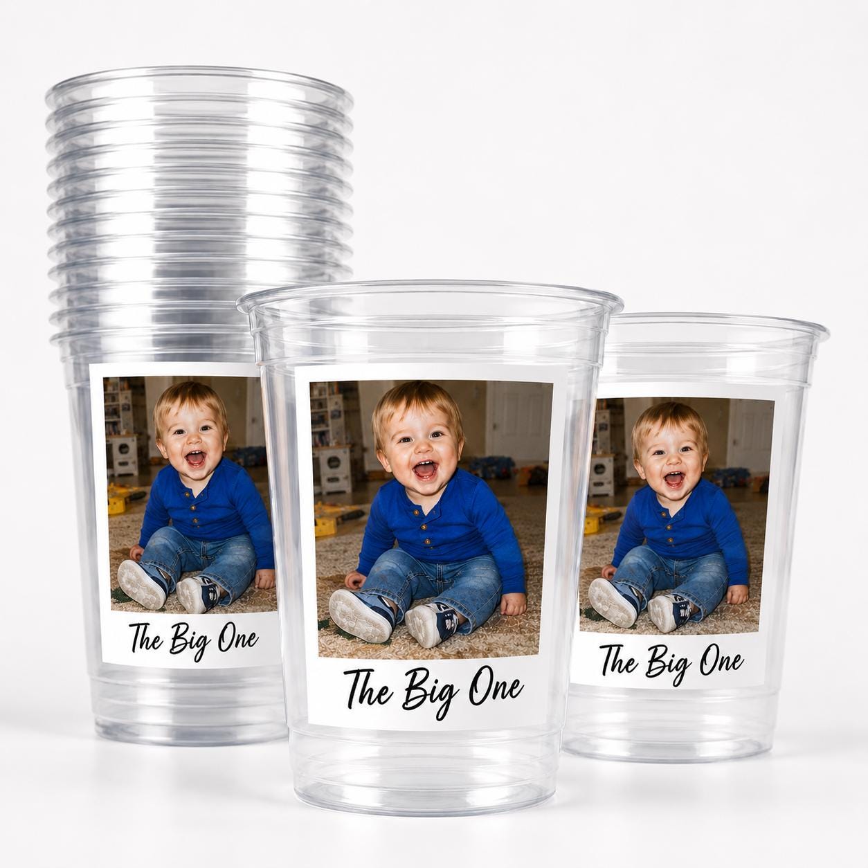 Custom 1st Birthday Party Cups Personalized First Party Cups Birthday Cups Custom Photo Face Cups Birthday Cups Face Birthday Party Favors